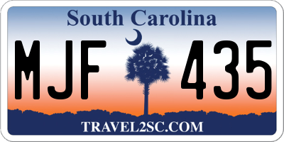 SC license plate MJF435