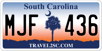 SC license plate MJF436