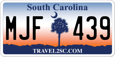 SC license plate MJF439