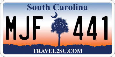SC license plate MJF441