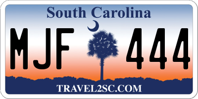 SC license plate MJF444