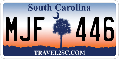 SC license plate MJF446
