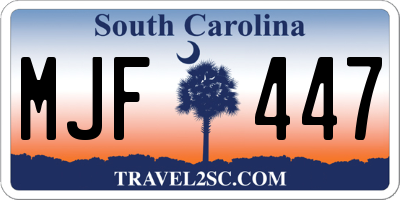 SC license plate MJF447