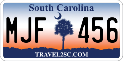 SC license plate MJF456