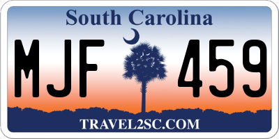 SC license plate MJF459