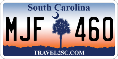 SC license plate MJF460