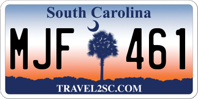 SC license plate MJF461
