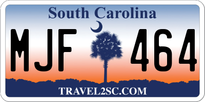 SC license plate MJF464
