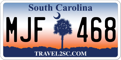SC license plate MJF468