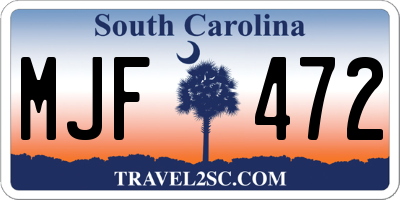 SC license plate MJF472