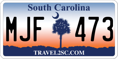 SC license plate MJF473