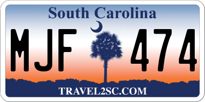 SC license plate MJF474
