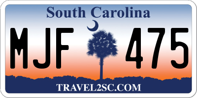 SC license plate MJF475