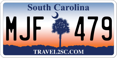 SC license plate MJF479