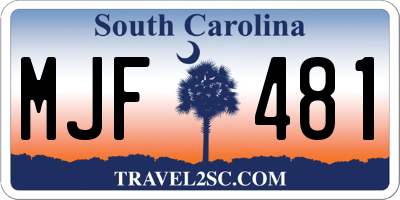 SC license plate MJF481