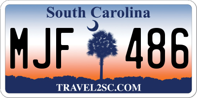 SC license plate MJF486