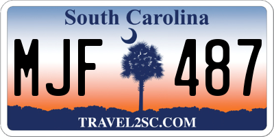 SC license plate MJF487