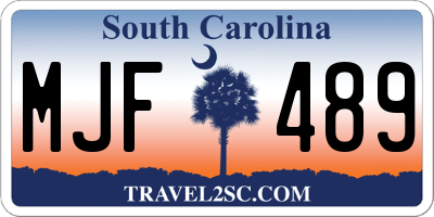 SC license plate MJF489