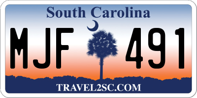 SC license plate MJF491