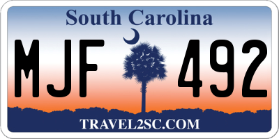 SC license plate MJF492