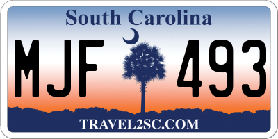 SC license plate MJF493