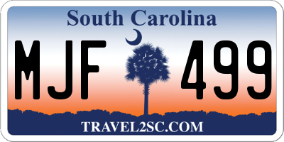 SC license plate MJF499