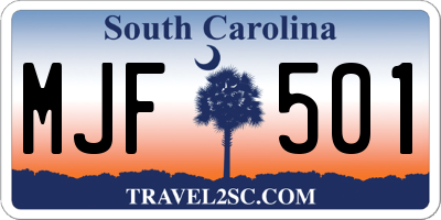 SC license plate MJF501