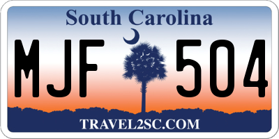 SC license plate MJF504
