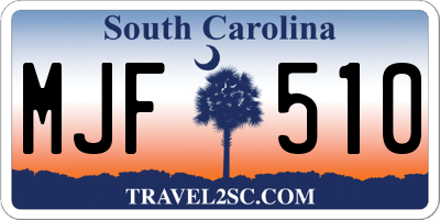 SC license plate MJF510