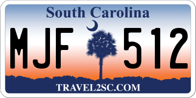 SC license plate MJF512