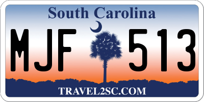 SC license plate MJF513