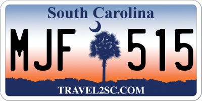 SC license plate MJF515