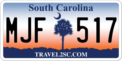 SC license plate MJF517