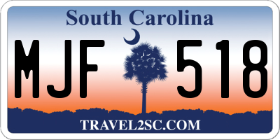 SC license plate MJF518
