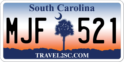 SC license plate MJF521