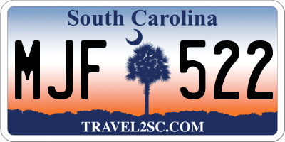 SC license plate MJF522