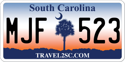 SC license plate MJF523