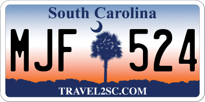 SC license plate MJF524
