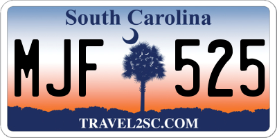 SC license plate MJF525