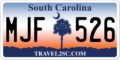 SC license plate MJF526