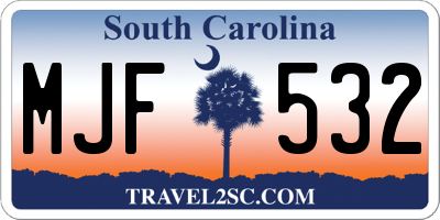 SC license plate MJF532