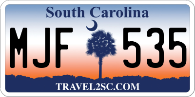 SC license plate MJF535