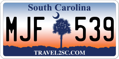 SC license plate MJF539
