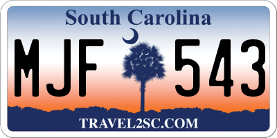 SC license plate MJF543