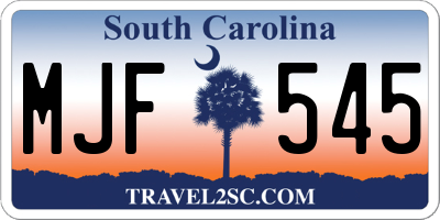 SC license plate MJF545