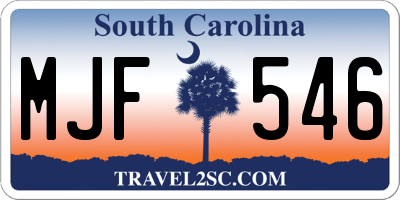 SC license plate MJF546