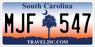 SC license plate MJF547
