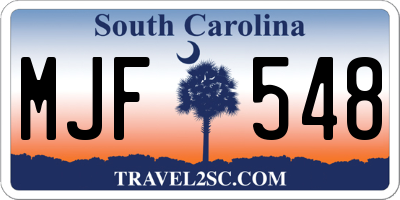 SC license plate MJF548