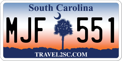SC license plate MJF551