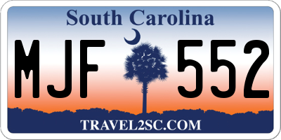 SC license plate MJF552